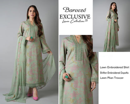 Bareeze Exclusive Lawn Collection 2026 – Premium EMB 3PC