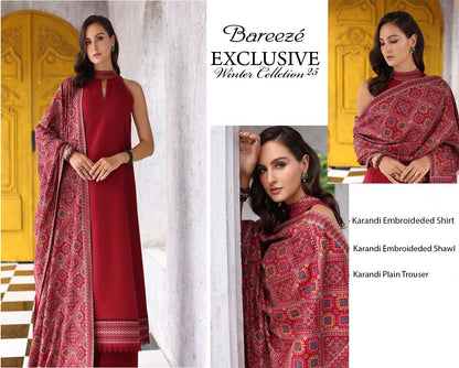 Bareeze With Embroidered Karandi Shawl – Winter Luxury Edit
