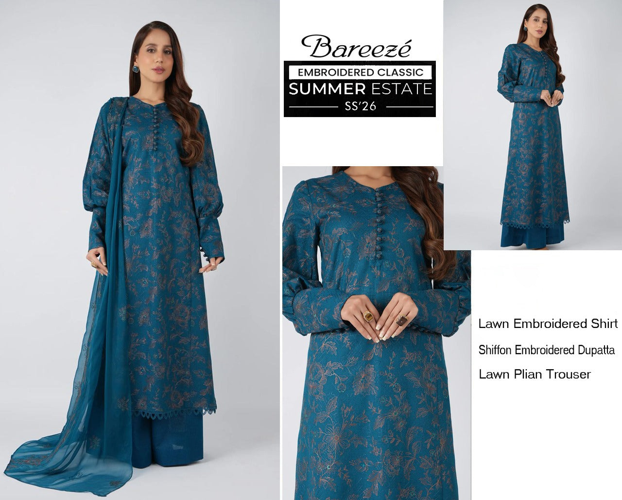 Bareeze Exclusive Lawn Collection 2026 – Premium EMB 3PC