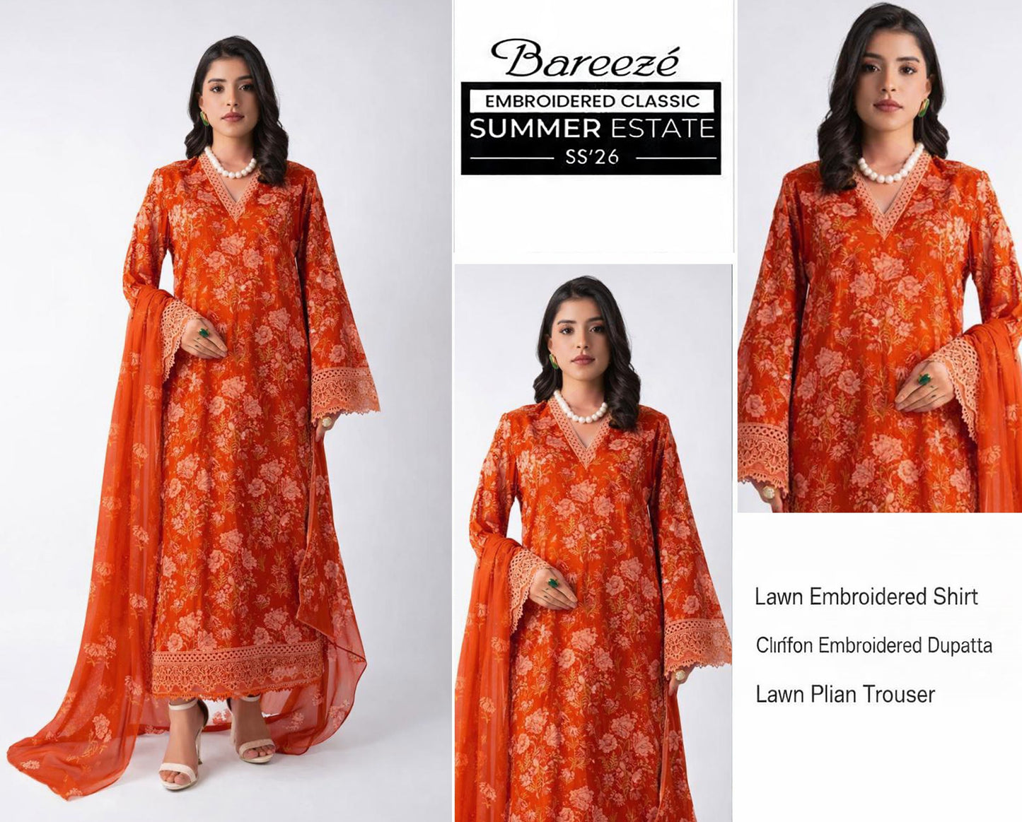 Bareeze Exclusive Lawn Collection 2026 – Premium EMB 3PC