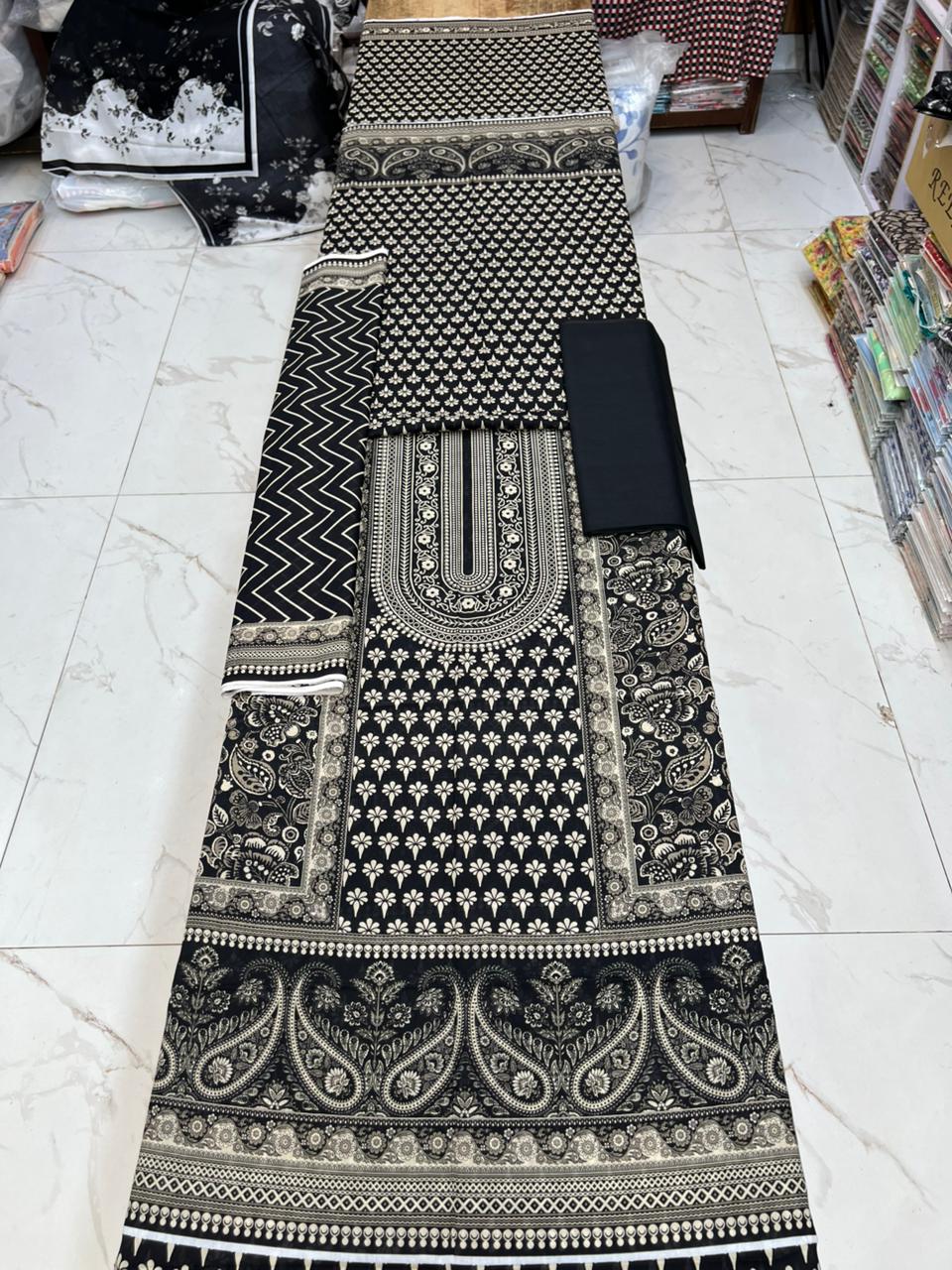 Black Series Lawn 3 Piece With Lawn dupatta