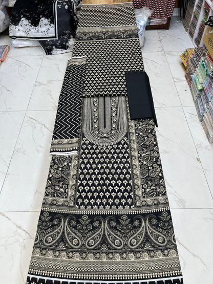 Black Series Lawn 3 Piece With Lawn dupatta