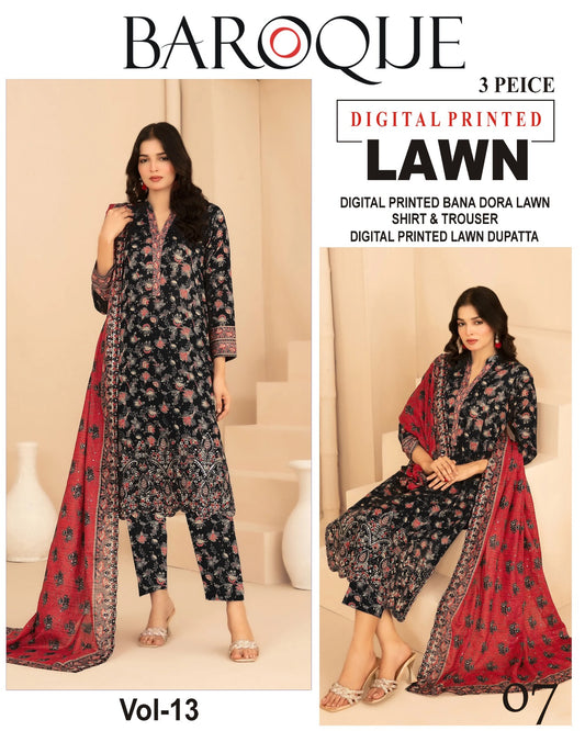 Baroque BANA DORA LAWN – Digital Printed 3PC