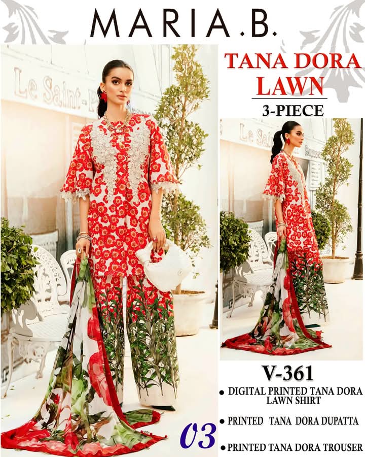 MARIA.B TANA DORA LAWN 3PC