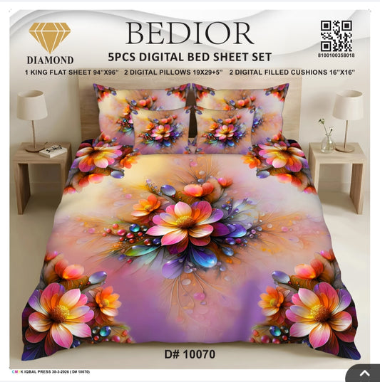 BEDIOR 5PCS DIGITAL BED SHEET SET 10070