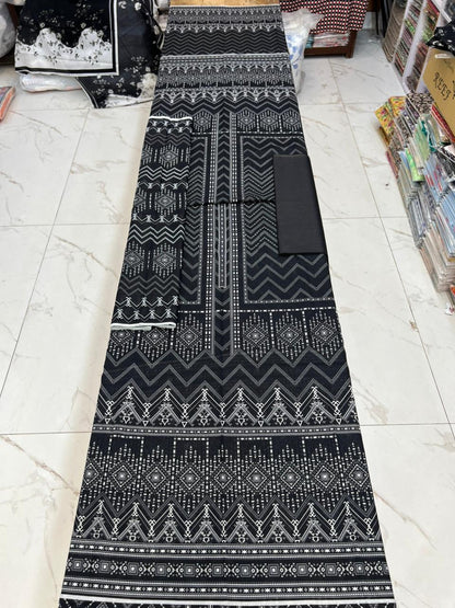 Black Series Lawn 3 Piece With Lawn dupatta