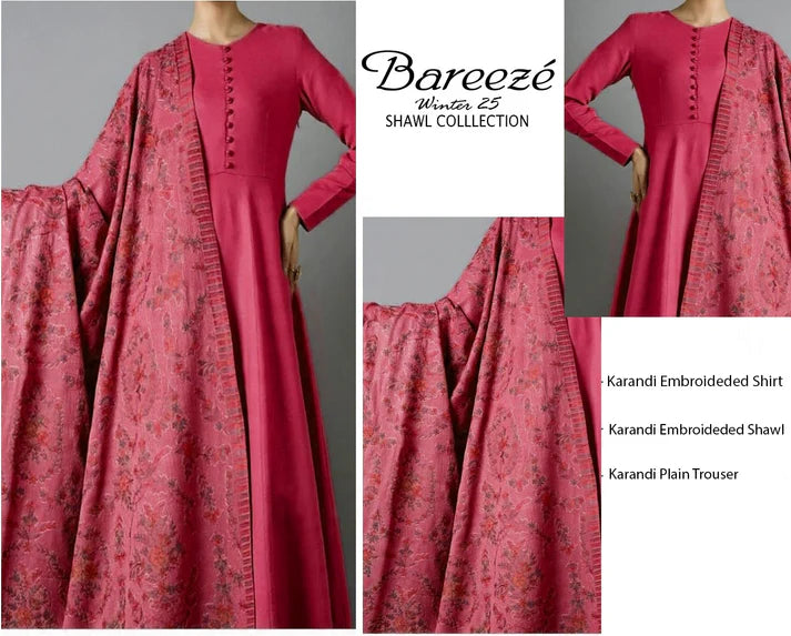 Bareeze With Embroidered Karandi Shawl – Winter Luxury Edit