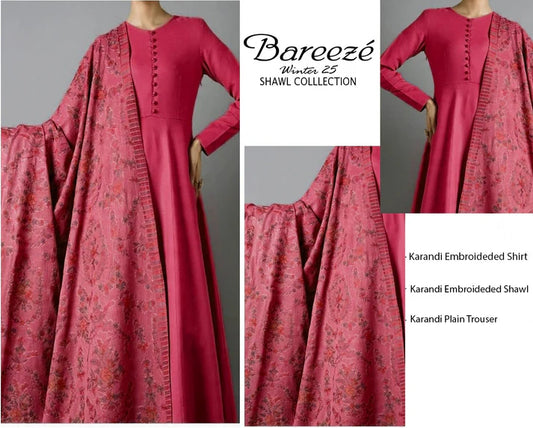 Bareeze With Embroidered Karandi Shawl – Winter Luxury Edit