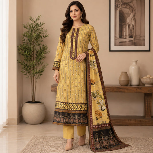 Zarqoon Lawn 3PC – Soft & Elegant Edition