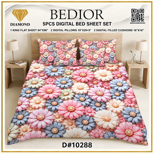 BEDIOR 5PCs DIGITAL BED SHEET SET 10288