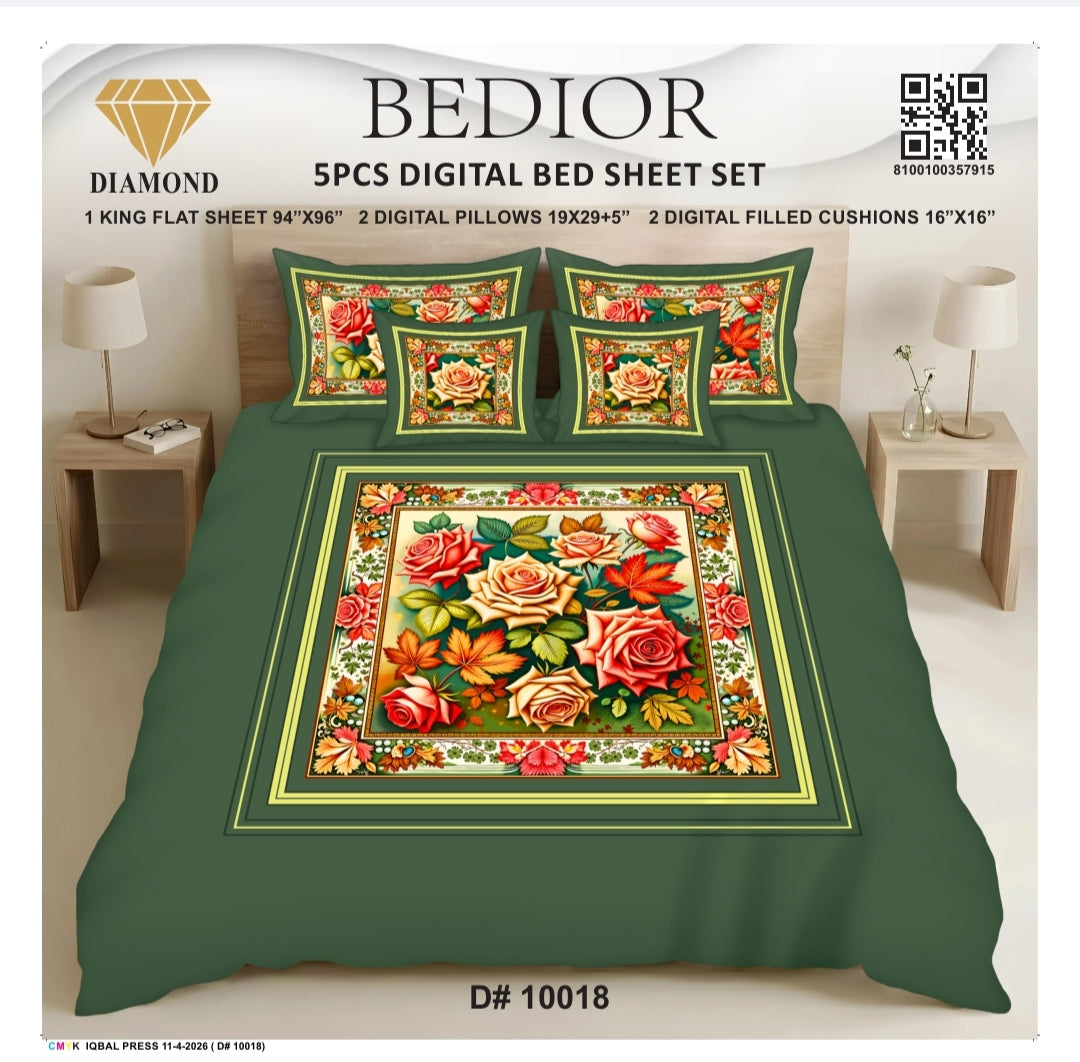 BEDIOR 5PCS DIGITAL BED SHEET SET 10018