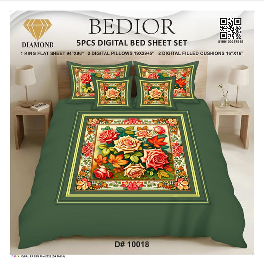 BEDIOR 5PCS DIGITAL BED SHEET SET 10018