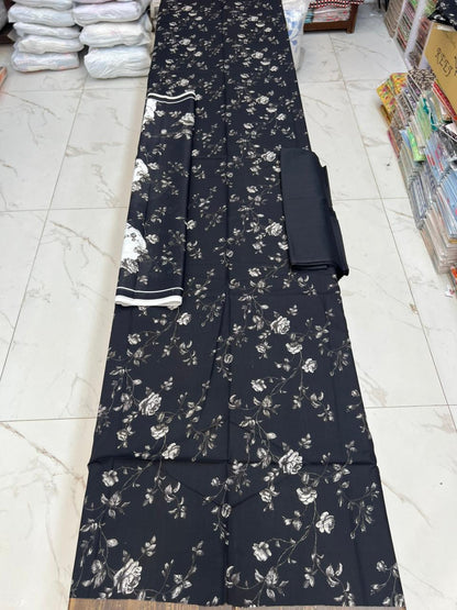 Black Series Lawn 3 Piece With Lawn dupatta