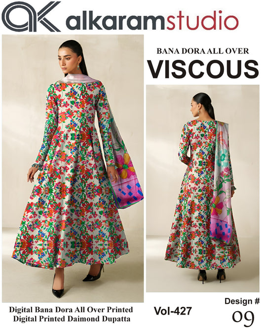 Alkaram Bana Dora Allover Viscose 3PC