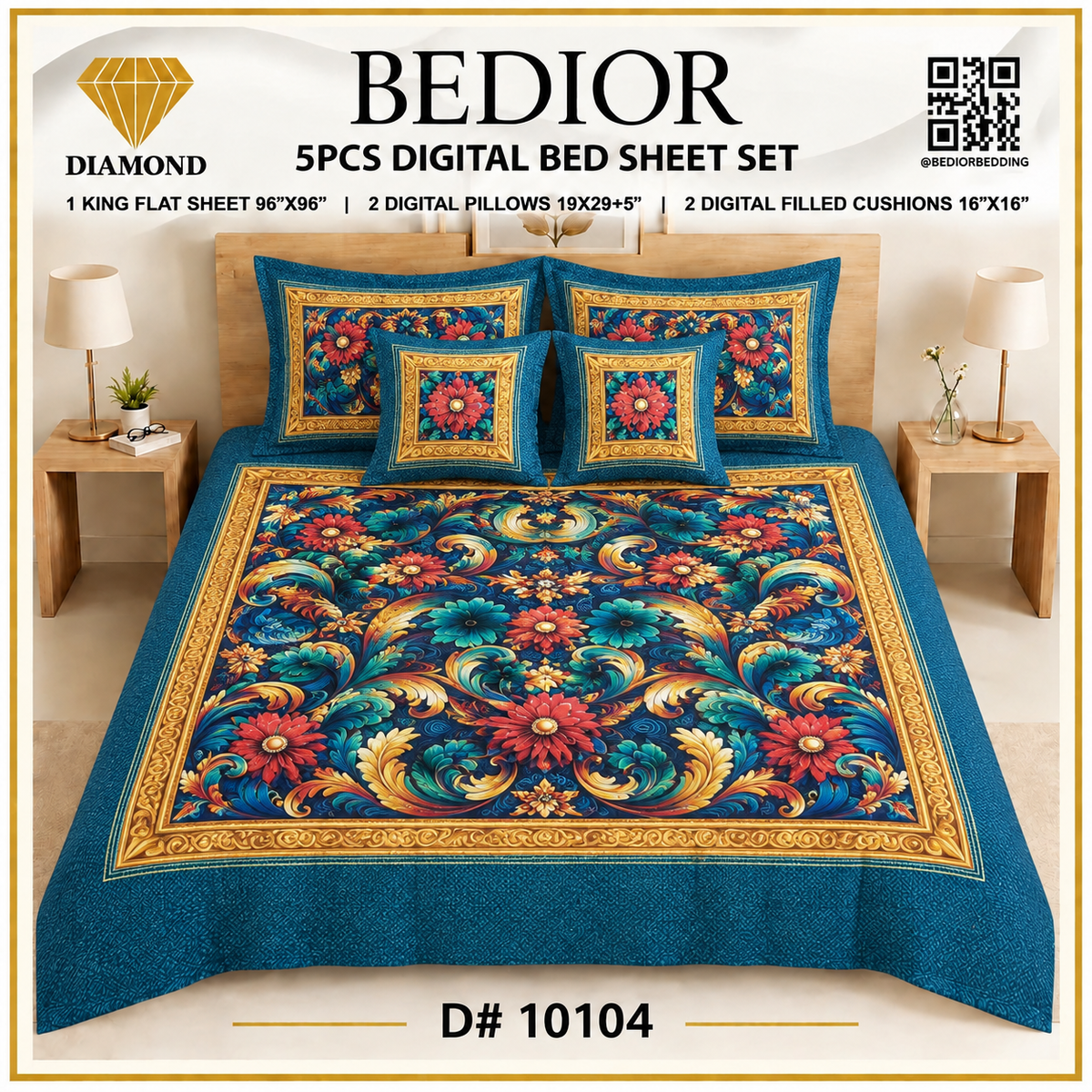 BEDIOR 5PCs DIGITAL BED SHEET SET 10104