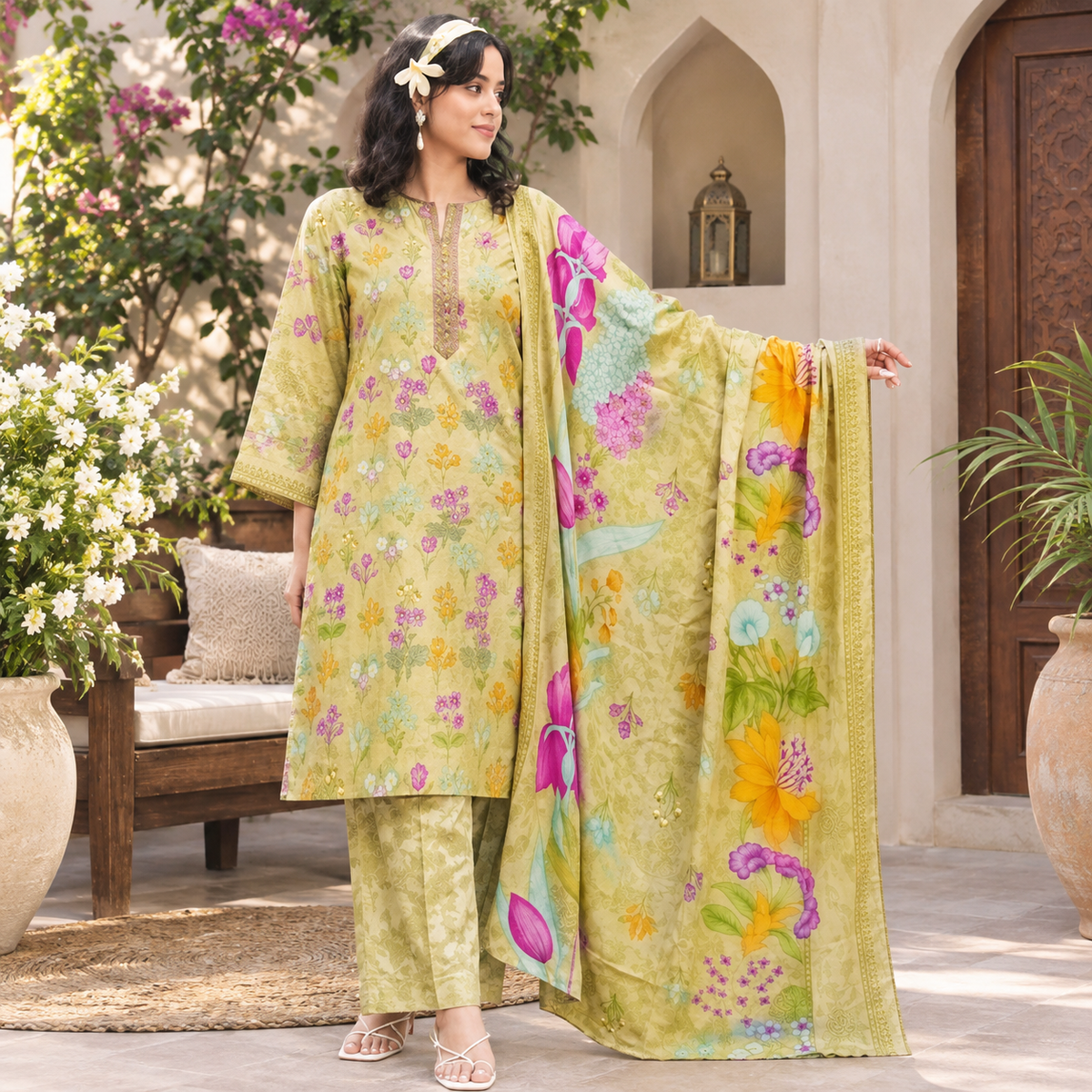 Basic Embroidered Linen collection 3PC