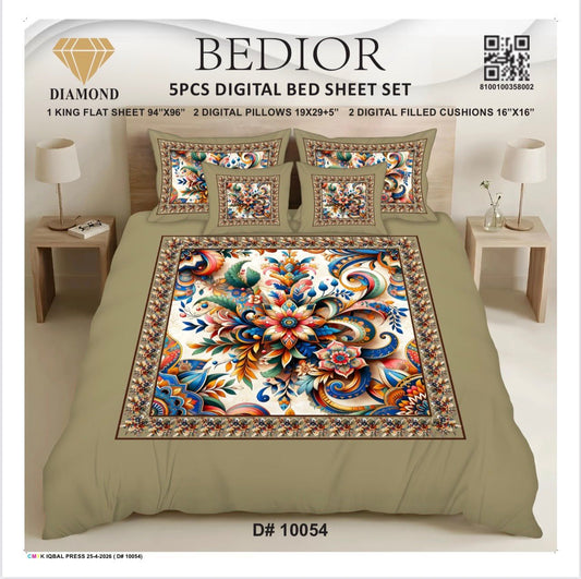 BEDIOR 5PCS DIGITAL BED SHEET SET  10054