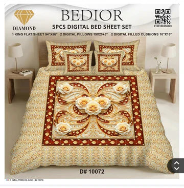 BEDIOR 5PCS DIGITAL BED SHEET SET 10072