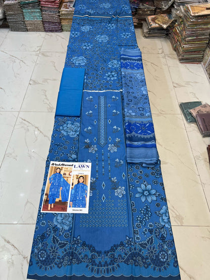 Summer Luxury Lawn – EMB Suit with Chiffon Dupatta