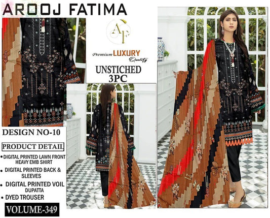Arooj Fatima Lawn EMB 3PC – Luxury Summer Wear