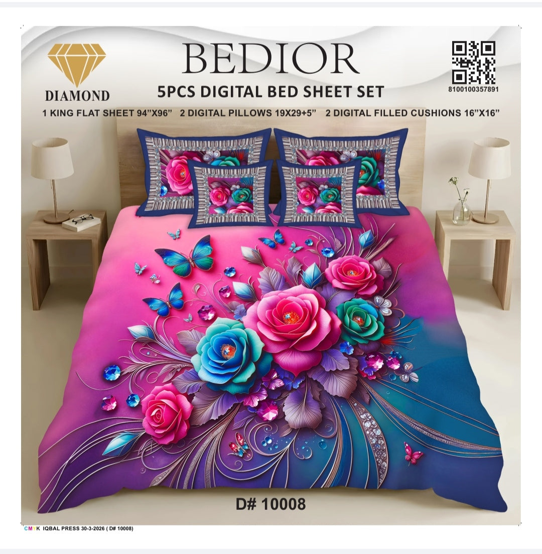 BEDIOR 5PCS DIGITAL BED SHEET SET 10008