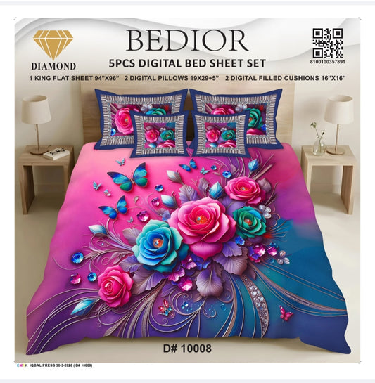 BEDIOR 5PCS DIGITAL BED SHEET SET 10008