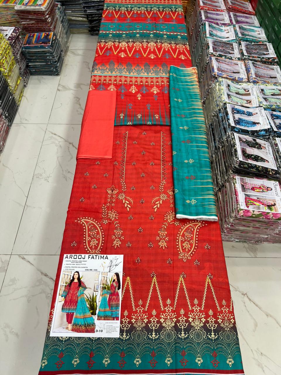 AROOJ FATIMA EMB Lawn – Original 3PC