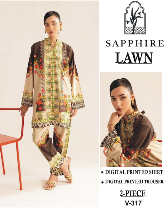 Sapphire Digital Printed Cord Set 2PC