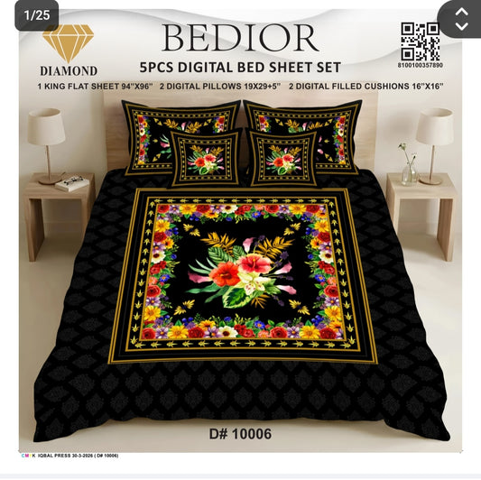 BEDIOR 5PCS DIGITAL BED SHEET SET 10006