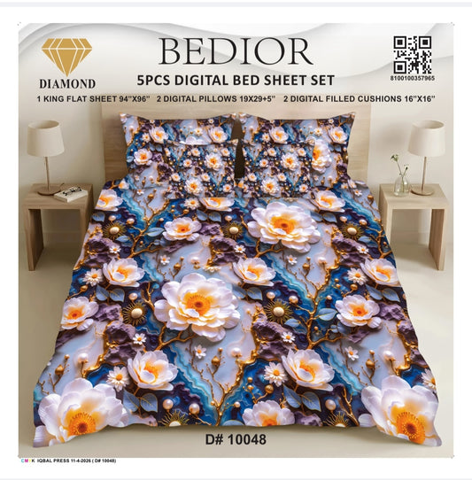 BEDIOR 5PCS DIGITAL BED SHEET SET 10048