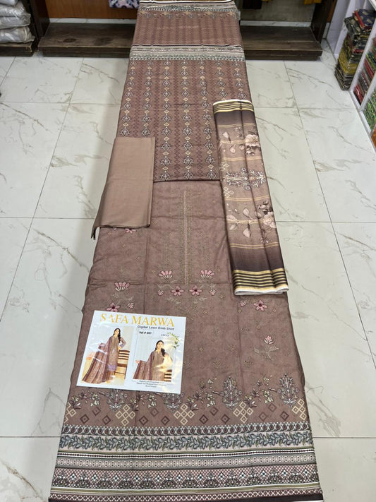 Safa Marwa Original Lawn 3-PC Embroidered Collection