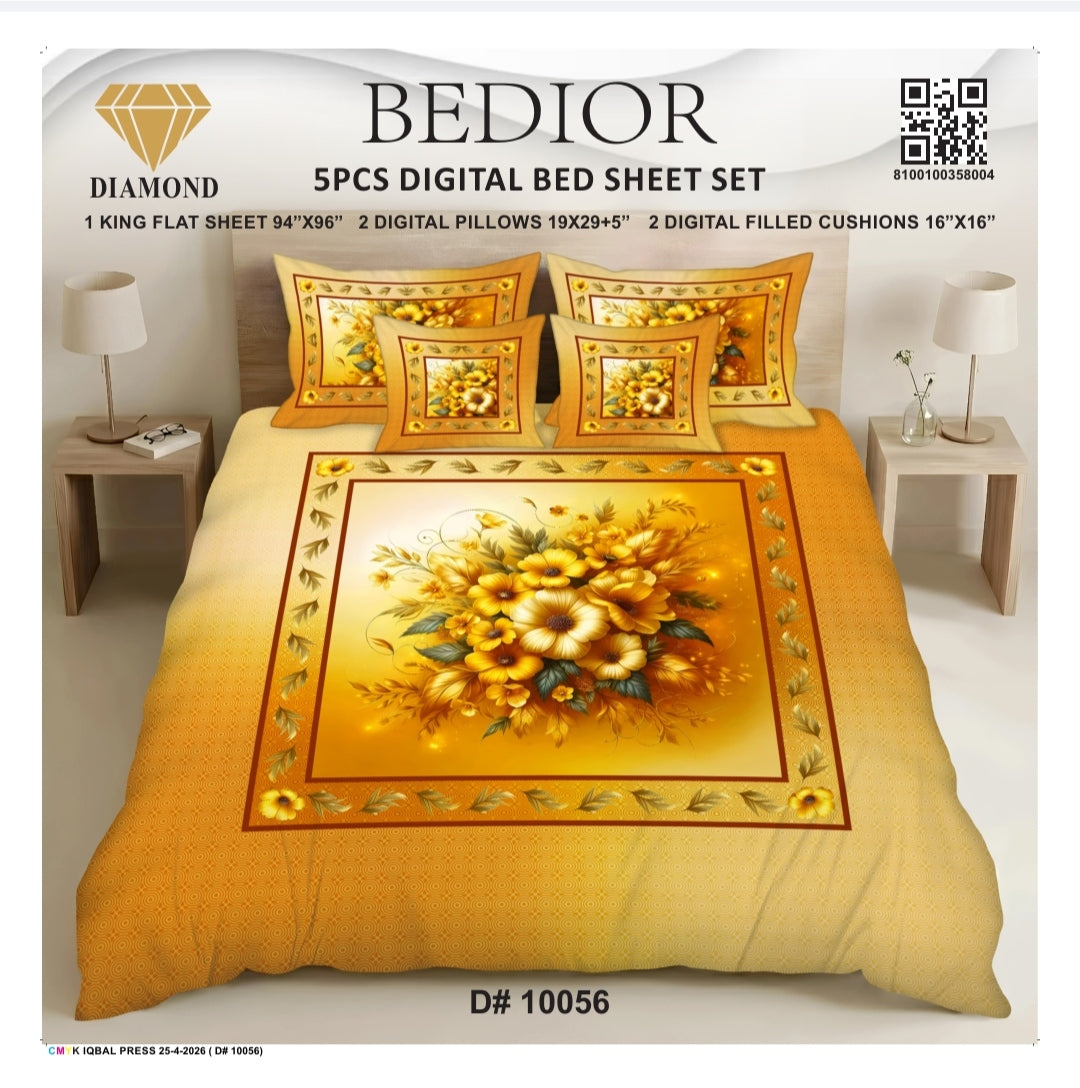 BEDIOR 5PCS DIGITAL BED SHEET SET 10056