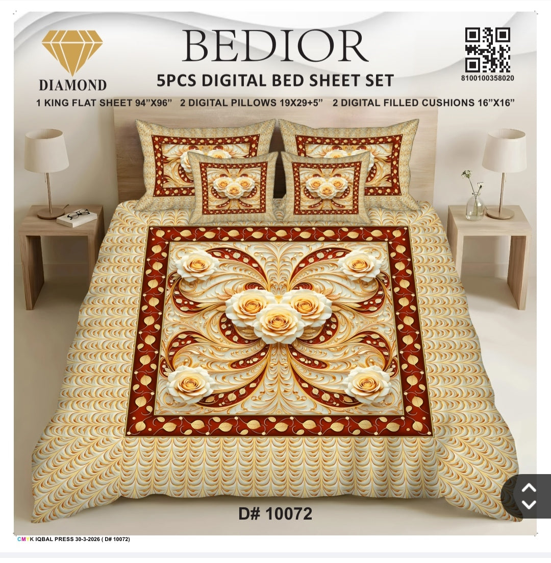 BEDIOR 5PCS DIGITAL BED SHEET SET 10072