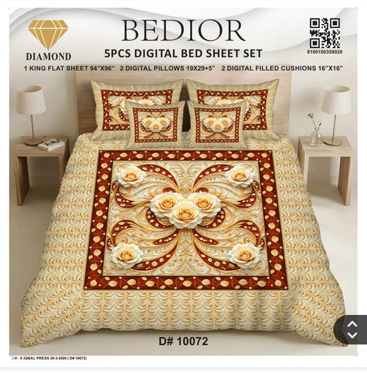 BEDIOR 5PCS DIGITAL BED SHEET SET 10072