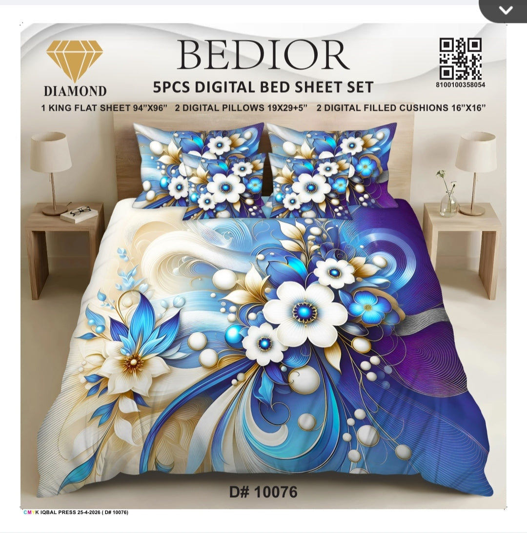BEDIOR 5PCS DIGITAL BED SHEET SET 10076