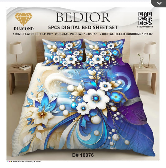 BEDIOR 5PCS DIGITAL BED SHEET SET 10076