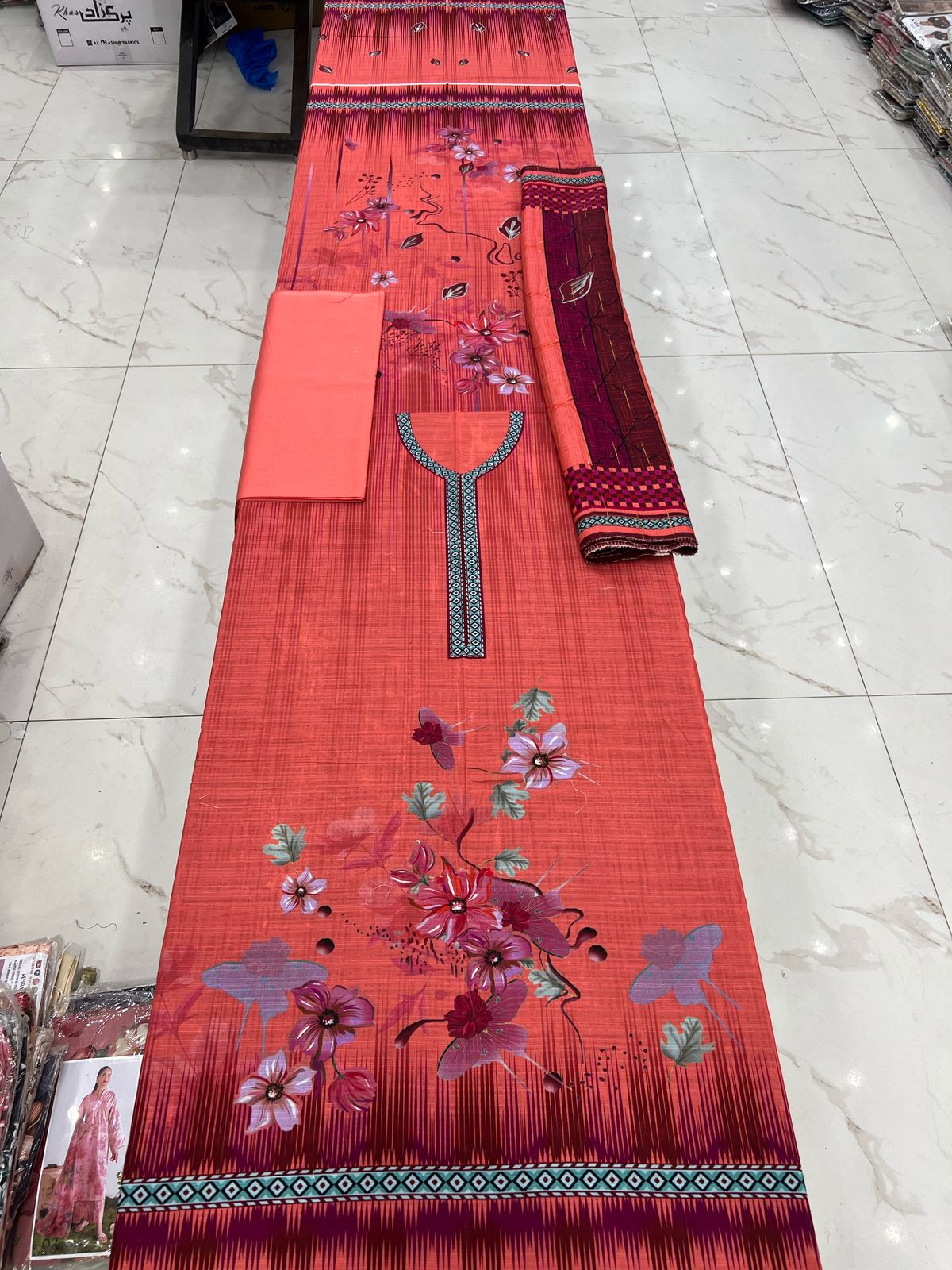 Almas Premium Bana Dora Lawn 3PC | Tarkashi Dupatta