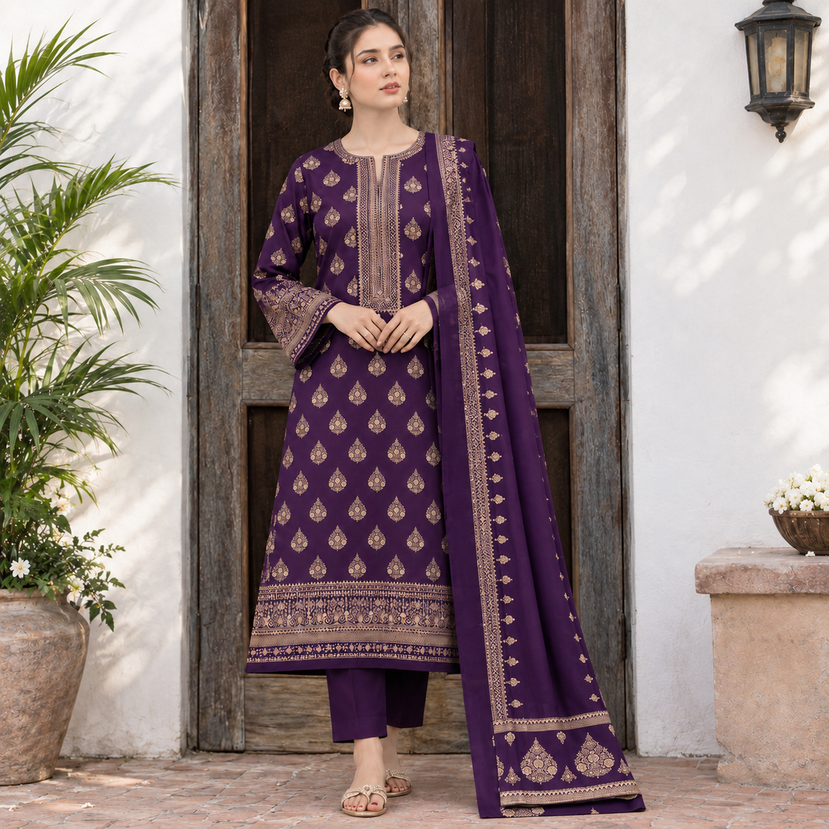 GUL-E-JAAN MARINA WOOL PRINTED 3PC