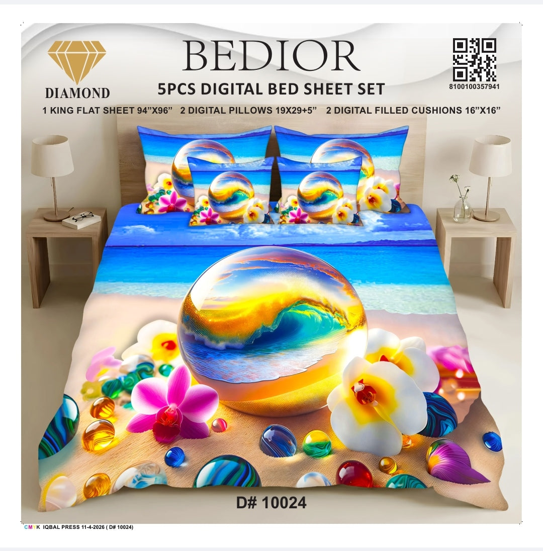 BEDIOR 5PCS DIGITAL BED SHEET SET 10024