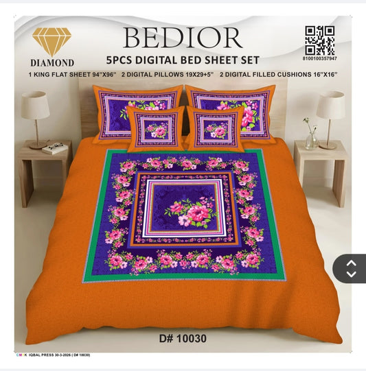 BEDIOR 5PCS DIGITAL BED SHEET SET 10030