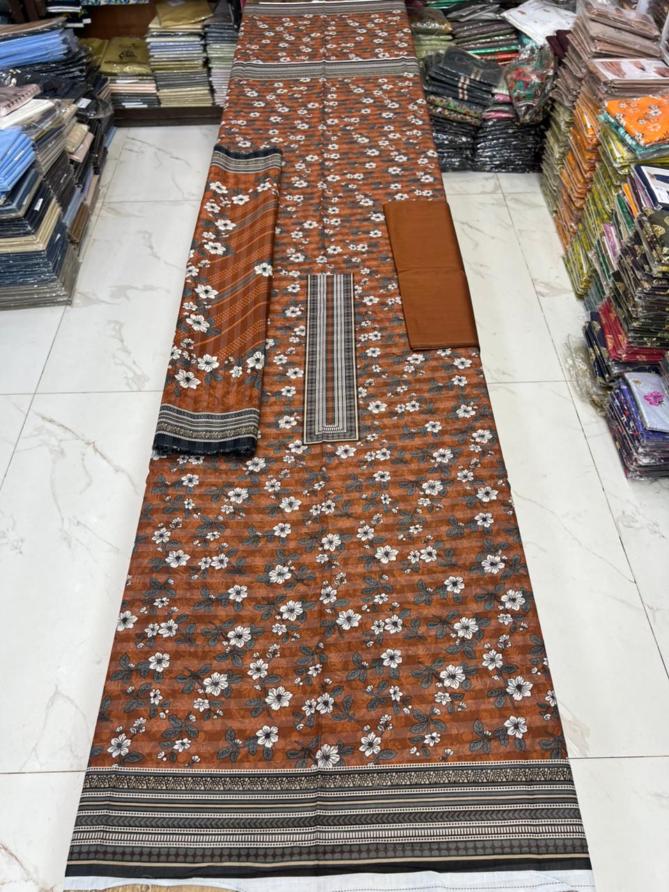Sharjeena Lawn 3PC Set – Fancy Digital Printed Fabric
