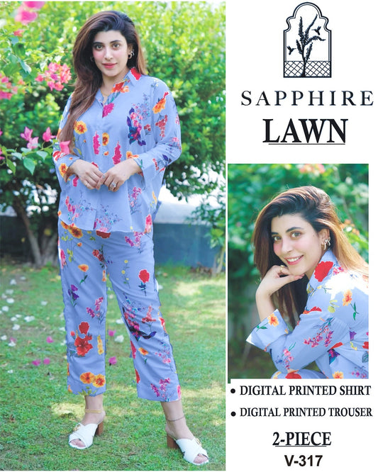 Sapphire Digital Printed Cord Set 2PC