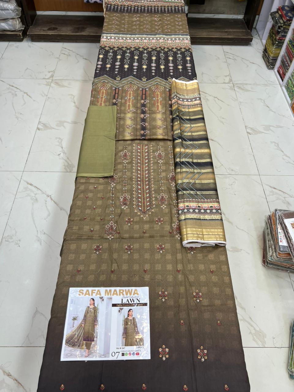 Safa Marwa Original Lawn 3-PC Embroidered Collection