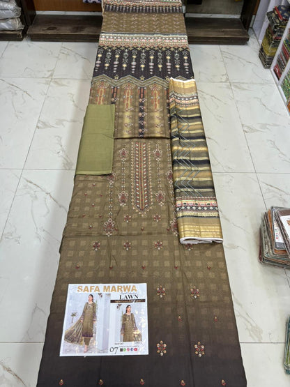Safa Marwa Original Lawn 3-PC Embroidered Collection