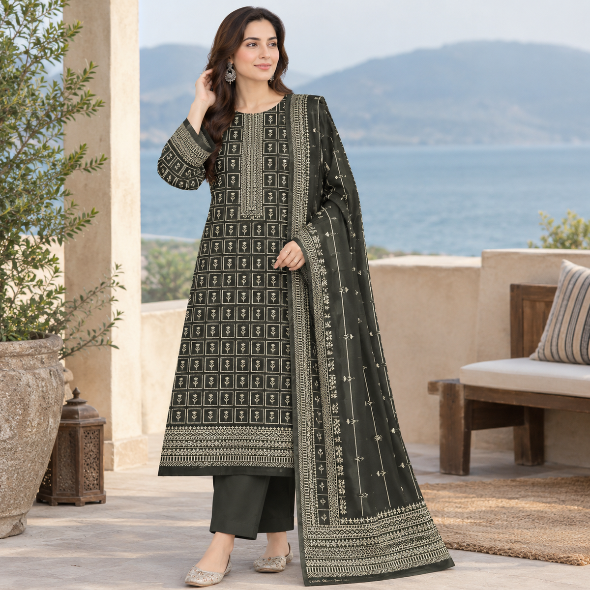 GUL-E-JAAN MARINA WOOL PRINTED 3PC