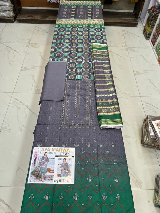 Safa Marwa Original Lawn 3-PC Embroidered Collection