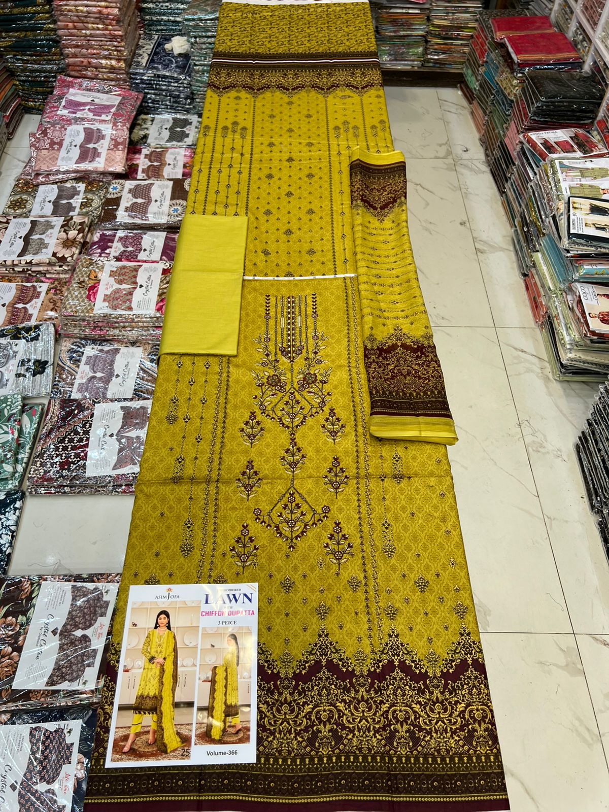 Summer Luxury Lawn – EMB Suit with Chiffon Dupatta