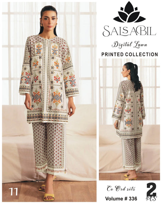 Salsabil Digital Printed Cord Set 2PC
