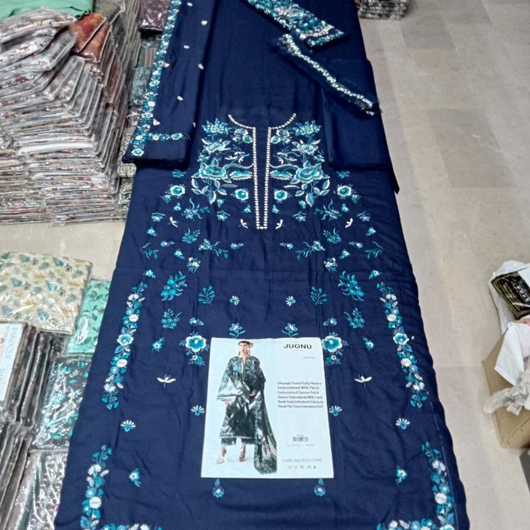 Luxury Dhanak Embroidered 3-Piece Suit