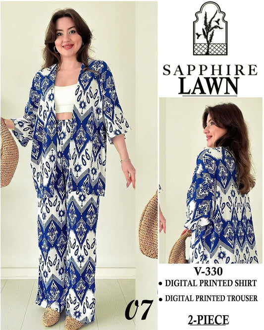 Sapphire Digital Printed Cord Set 2PC